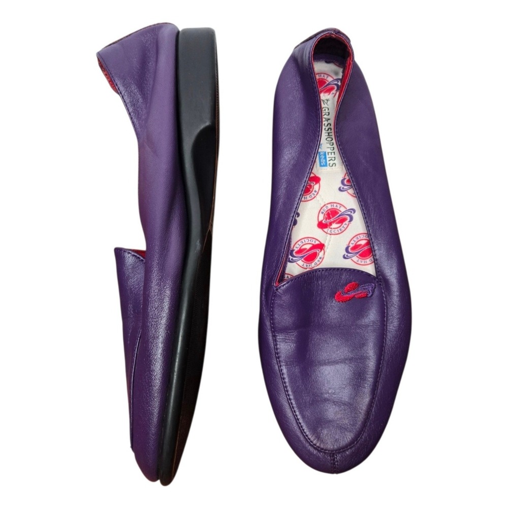 Vintage Grasshoppers by Keds x Red Hat Society Purple Leather Loafers 8 Y2K Twee